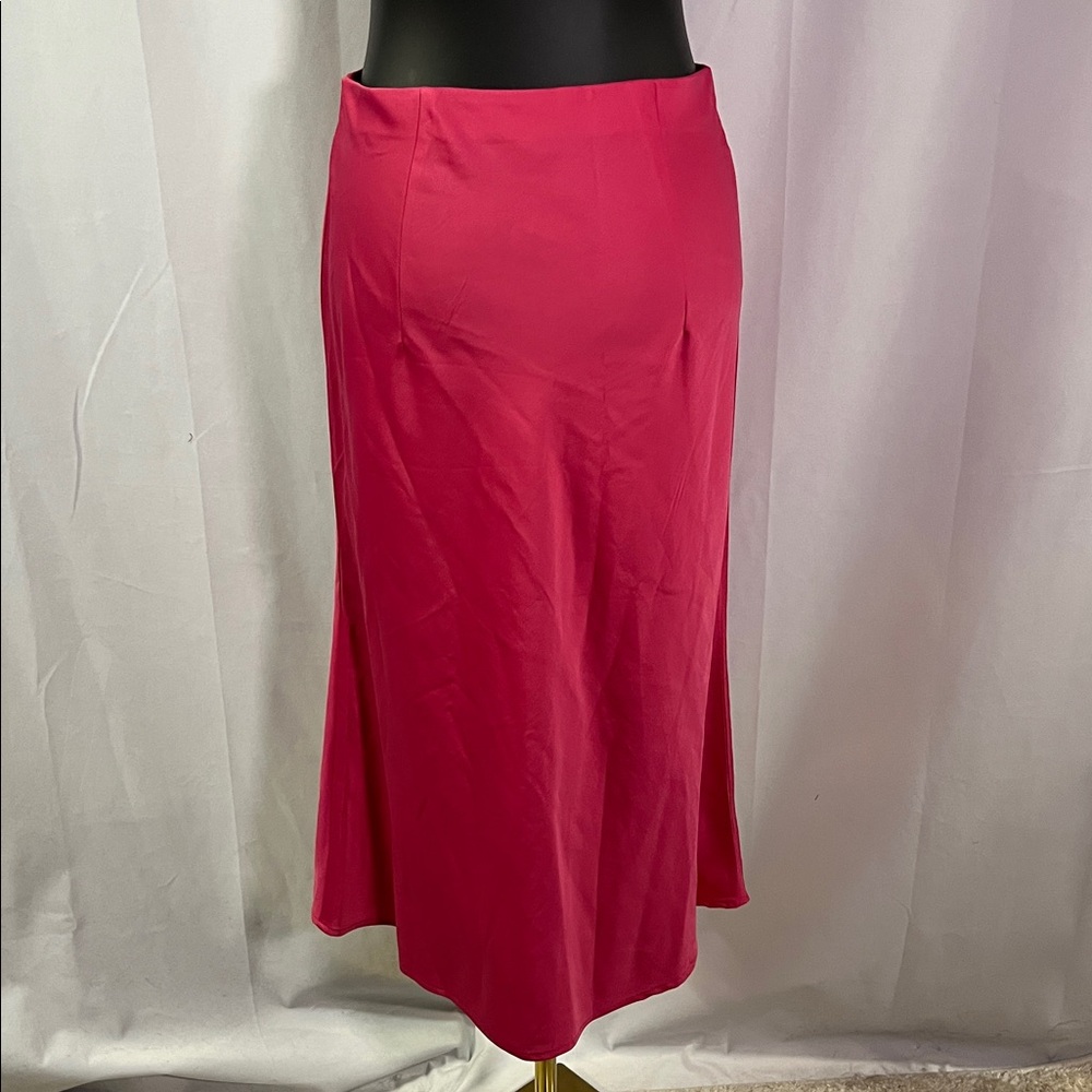Rachel Zoe Pink Satin Midi Skirt - Picture 4 of 15